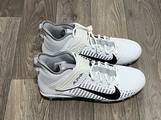 Nike Alpha Menace Pro 2 Mid White Football Cleats BV3951-100 Men's Size 10.5 W
