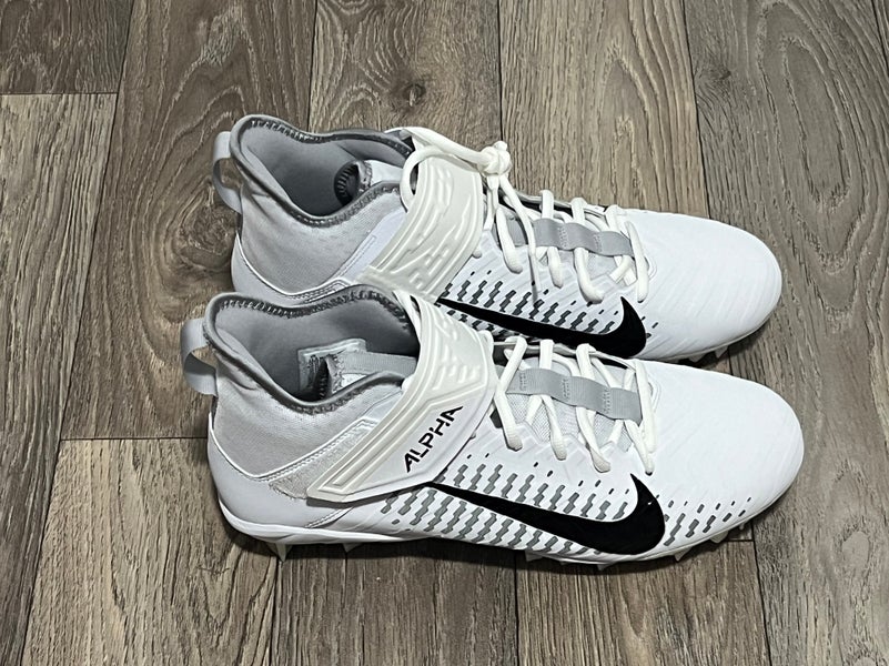 Nike Alpha Menace Pro 2 Mid White Football Cleats BV3951-100 Men's Size 10.5 W