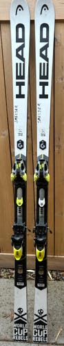 Used Unisex 2019 HEAD 186 cm Racing World Cup Rebels e-GS RD Skis With Bindings Max Din 16