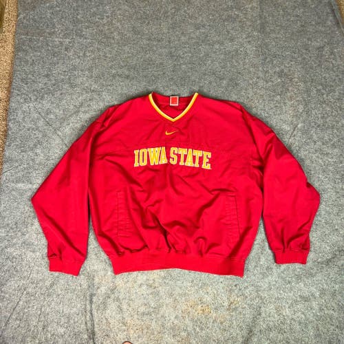 Iowa State Cyclones Mens Jacket Extra Large Red Gold Pullover Nike Team NCAA