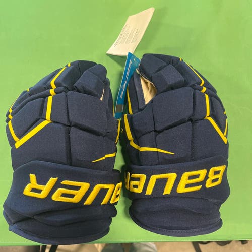 Blue New Senior Bauer Supreme Ultrasonic "Merrimack College" Gloves 13" Pro Stock