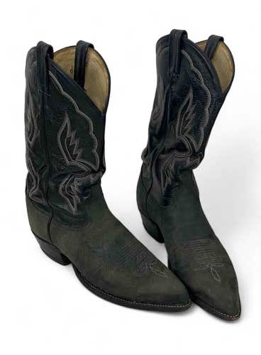 Vintage Tony Lama 6252 Shrunken Bull Shoulder Cowboy Boots Mens 10.5 D