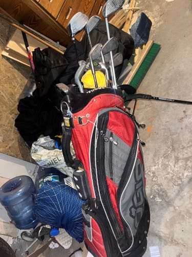 Golf Bag And Assorted Clubs