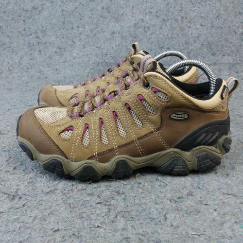 Oboz Sawtooth II Hiking Boots Womens 9 Shoes Brown Tan Purple Waterproof Lace Up