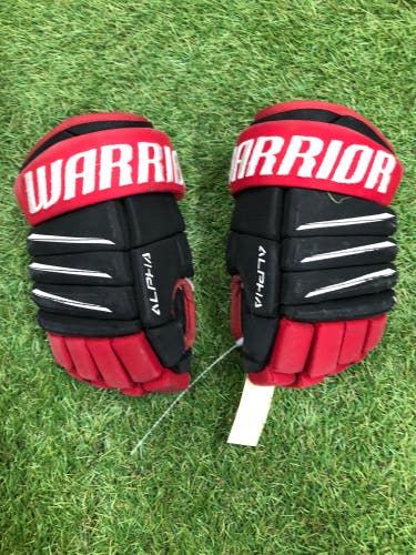 Red Used Junior Warrior Alpha QX4 Gloves 10"