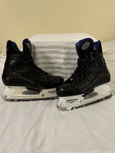 Vintage Mission Pure Fly Black Men’s Ice Hockey Skates 8D Excellent Condition