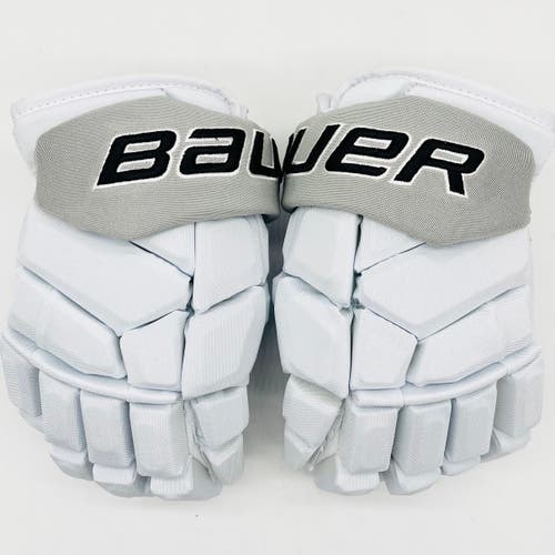 New Bauer Supreme MACH Hockey Gloves-13"-Grey Clarino Palms-Custom Short Vapor Cuff