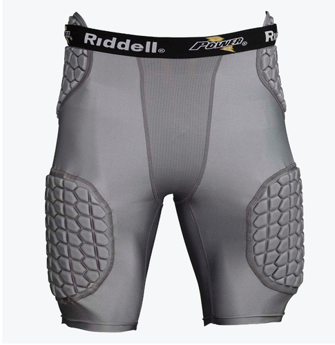 Riddell Men’s Power 5-Piece Padded Integrated Football Girdle Shorts Gray L