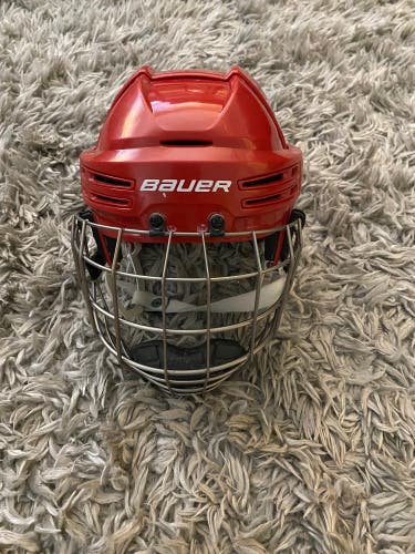 Used Small Bauer  Re-Akt 200 Helmet Red (GOOD CONDITION)