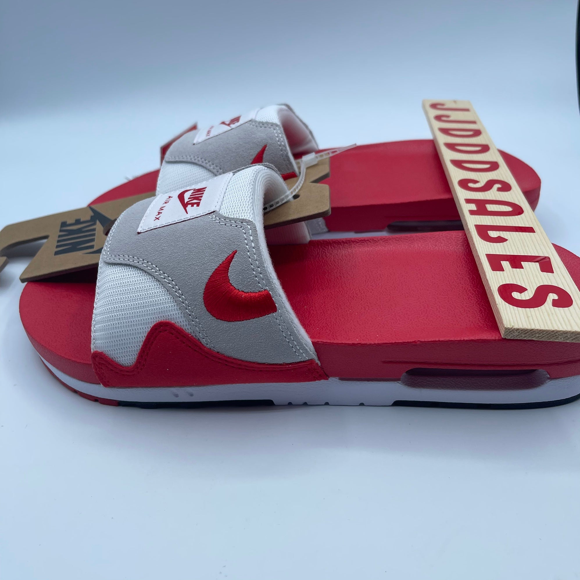 red nike air max slides