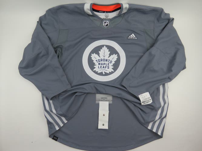 Adidas Toronto Maple Leafs Authentic Team Issued NHL Hockey Practice Jersey Gray Size 60