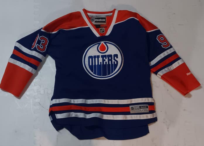 Kids Ryan Nugent-Hopkins Oilers Jersey Stitched Size L/XL Used Reebok Kids Size