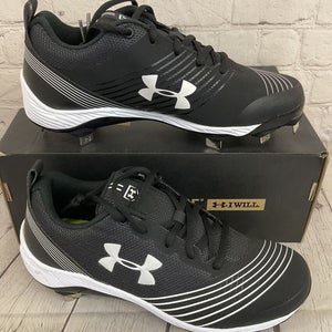 Under Armour 1297335 Glyde ST Women's Softball Metal Cleats Black White US 6.5