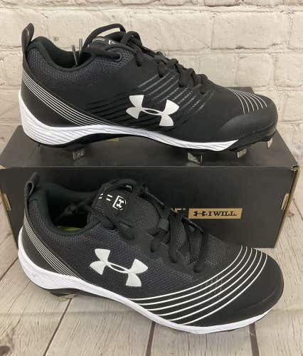 Under Armour 1297335 Glyde ST Women's Softball Metal Cleats Black White US 6.5