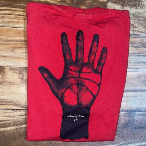 Vintage Nike "Hand of Fate" Mens XXL Graphic Basketball T-Shirt Red