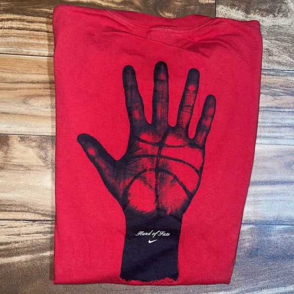 Vintage Nike "Hand of Fate" Mens XXL Graphic Basketball T-Shirt Red