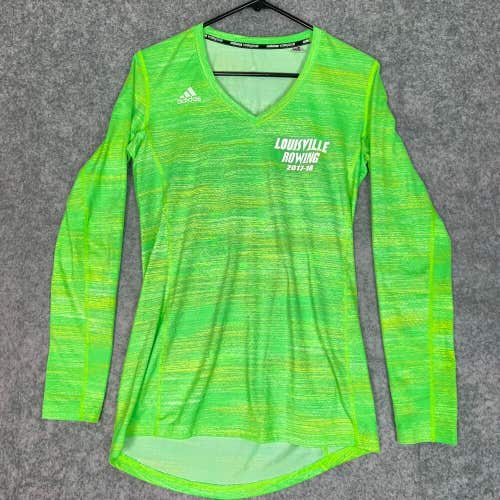 Louisville Cardinals Adidas Women Shirt Medium Green Long Sleeve NCAA Rowing B