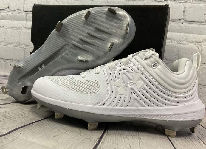 Under Armour 3022074-100 Glyde ST Women's Softball Cleats White Grey US 5.5