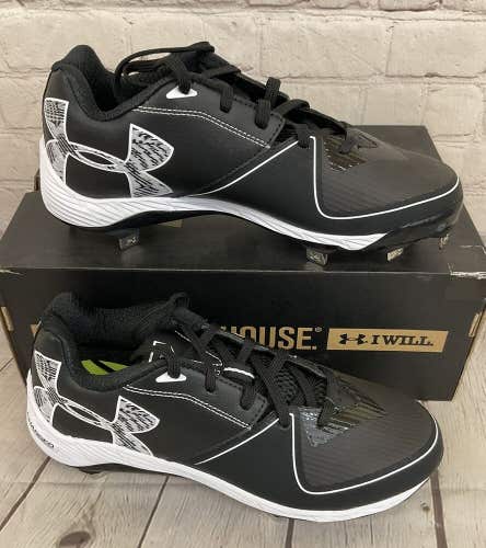 Under Armour 1278759-001 Glyde ST Women's Softball Metal Cleats Black White US 8