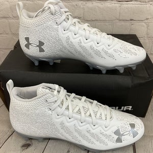 Under Armour 3022667-100 Spotlight Select MID MC Men's Football Cleats White 8.5