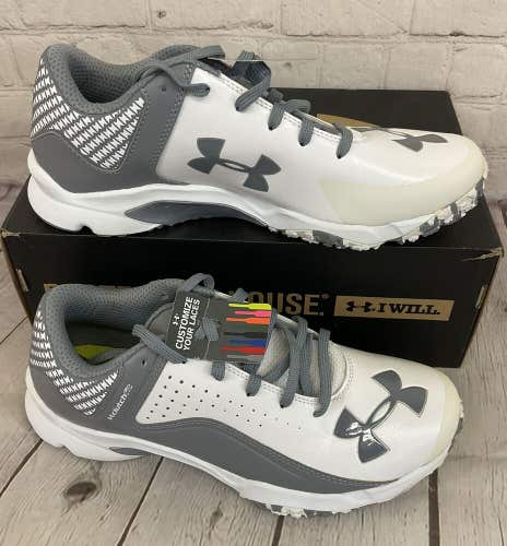 Under Armour 1250049-102 Yard Low Trainer Men's Baseball Shoes White Black US 9