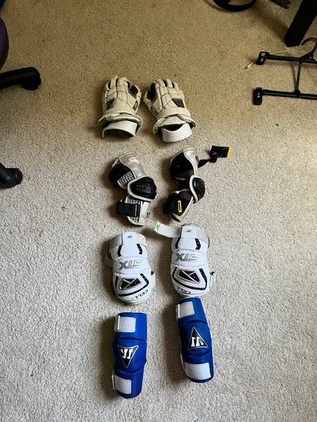 *USED* 3 Sets Youth Elbow Pads And Maverik M5 Gloves