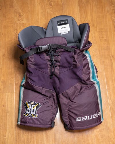 Anaheim Ducks 30th Anniversary Pro Stock Bauer Nexus Custom Pro Hockey Pants Medium -1”