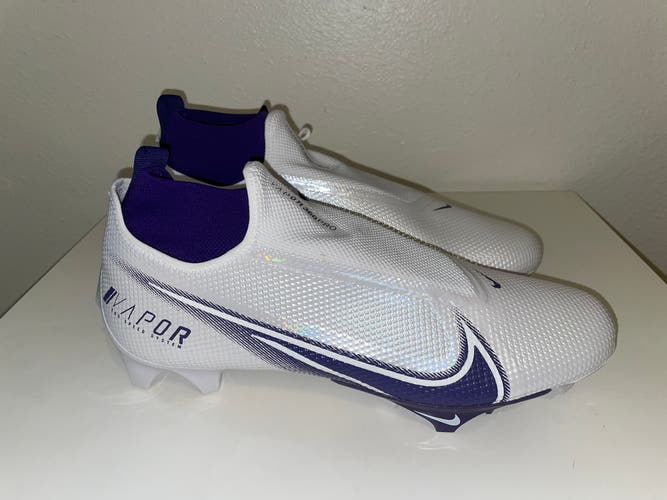 Nike Vapor Edge Pro 360 White Purple Football Cleats CV6345-104 Men's Size 14