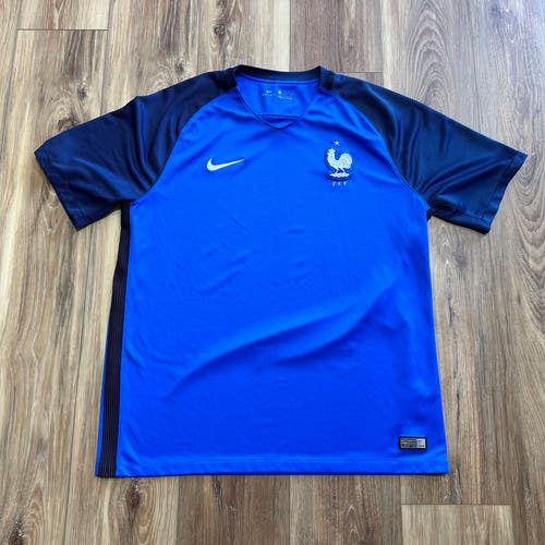 Nike France Football 2016 Home Kit Soccer Jersey, XL