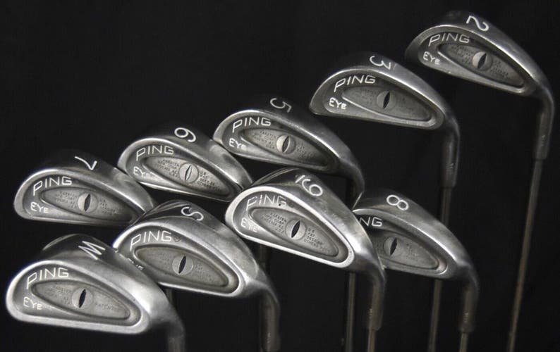 PING EYE IRON SET 2 3 5 6 7 8 9 S W LENGTH: (5) 37.5 IN RIGHT HANDED NEW GRIPs