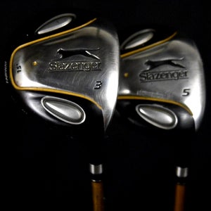 SLAZENGER 5 & 3-WOOD SET LOFT:15 18 FLEX:STIFF LENGTH:42 IN RH NEW GRIPS