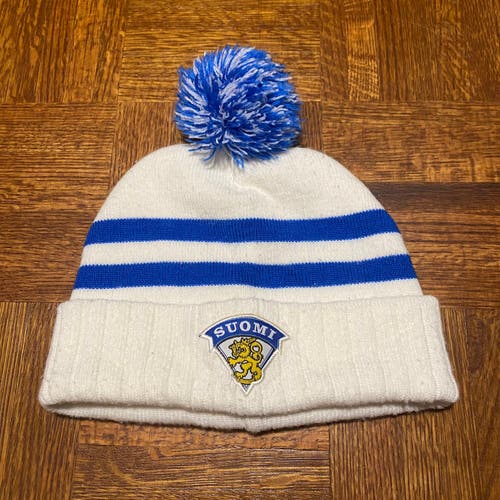 Finland Suomi Olympics white and blue beanie