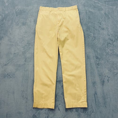 POLO Ralph Lauren GOLF Pants Men 33x32 Yellow Flat Front Chino Straight Leg Logo