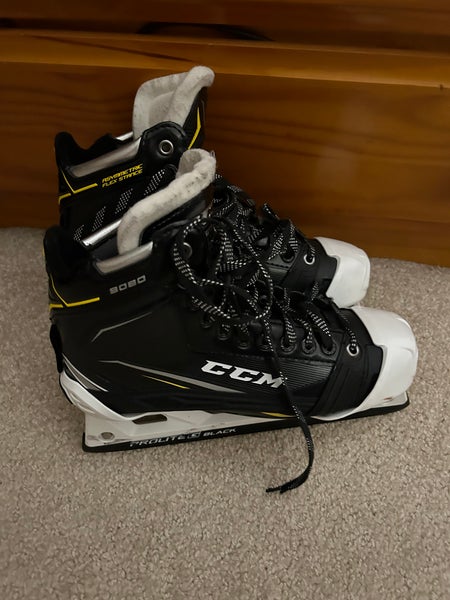 Used Senior CCM Regular Width 8.5 Super Tacks Hockey Goalie Skates Will Consider Offers.