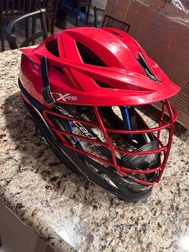 Red lacrosse xrs helmet