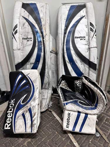Used 35" + 2 Reebok 7K Regular Goalie Full Set