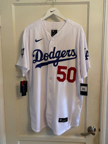 Nike Authentic Los Angeles Dodgers Mookie Betts Jersey w/ 2020 World Series Patch Size XL/48