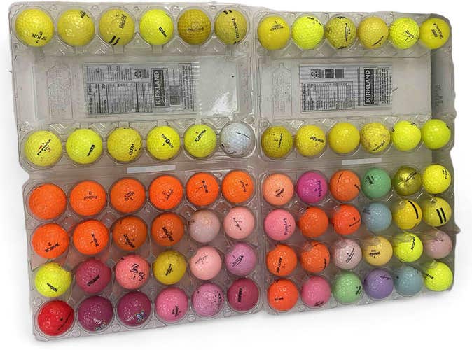 80 Assorted Callaway Srixon etc. Colored Golf Balls - Fair to Good Condition