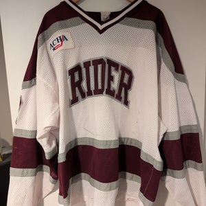 Rider University Game Worn Jersey Size XL Men's - White Away Jersey