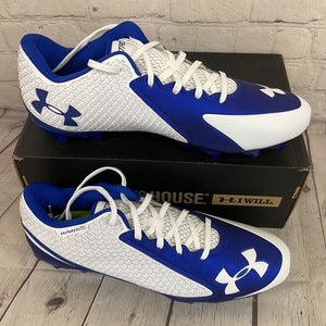 Under Armour 1249792-142 Nitro Low MC Men's Soccer Cleats White Royal Blue US 12