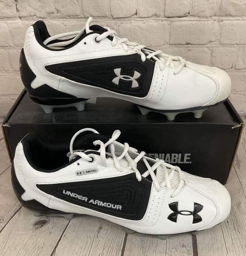 Under Armour 1099036-101 Metal Speed II Low MC Men's Football Cleats White US 12
