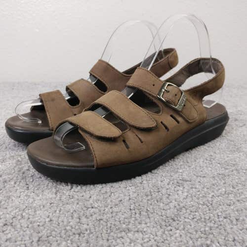 Propet Breeze Walker Sandals Womens 8 Shoes Slingback W0001 Brown Leather