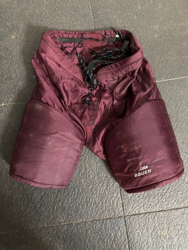 Maroon Bauer Senior Medium Pants Used Pro Stock