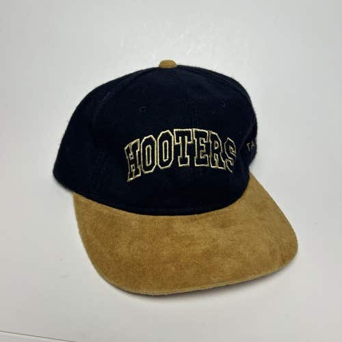 Vintage Hooters Restaurant Strapback Hat Cap Taylor Michigan Black Wool Blend