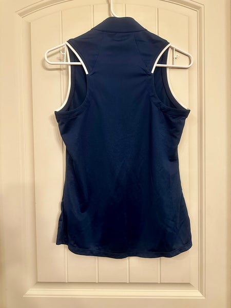 Adidas navy blue 1/4 zip sleeveless athletic top
