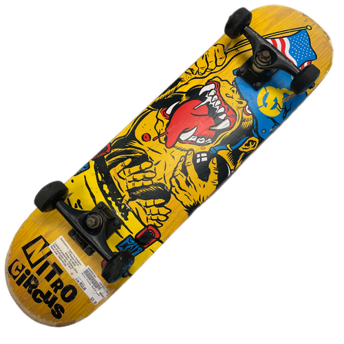 Used Yellow Nitro Circus Skateboard