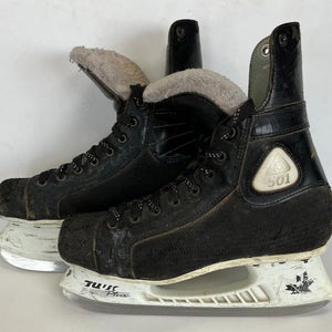 Vintage Daoust National 501 Skates junior hockey size 5.5 D black ice JR sz Tuuk