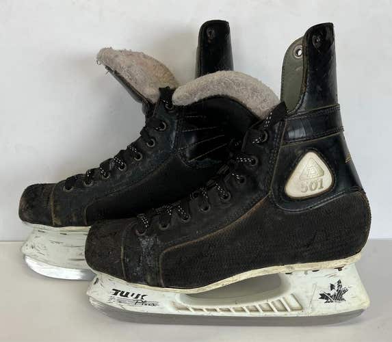 Vintage Daoust National 501 Skates junior hockey size 5.5 D black ice JR sz Tuuk