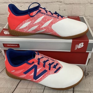 New Balance JSFUDIWO Furon Kid's Indoor Soccer Shoes White Red Blue US 4.5 M
