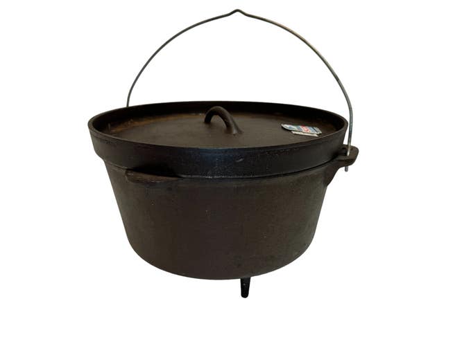 Large Cast Iron Dutch Oven with 3 legs, lid, & handle